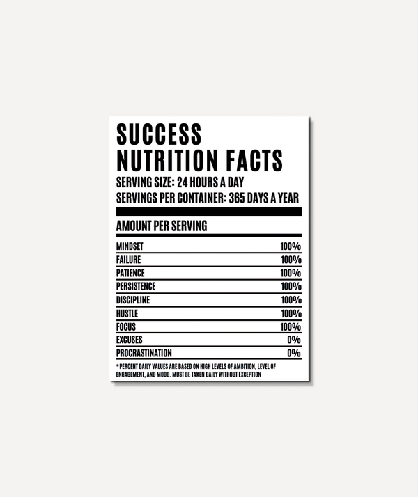 Success Nutrition Facts ( White Edition)